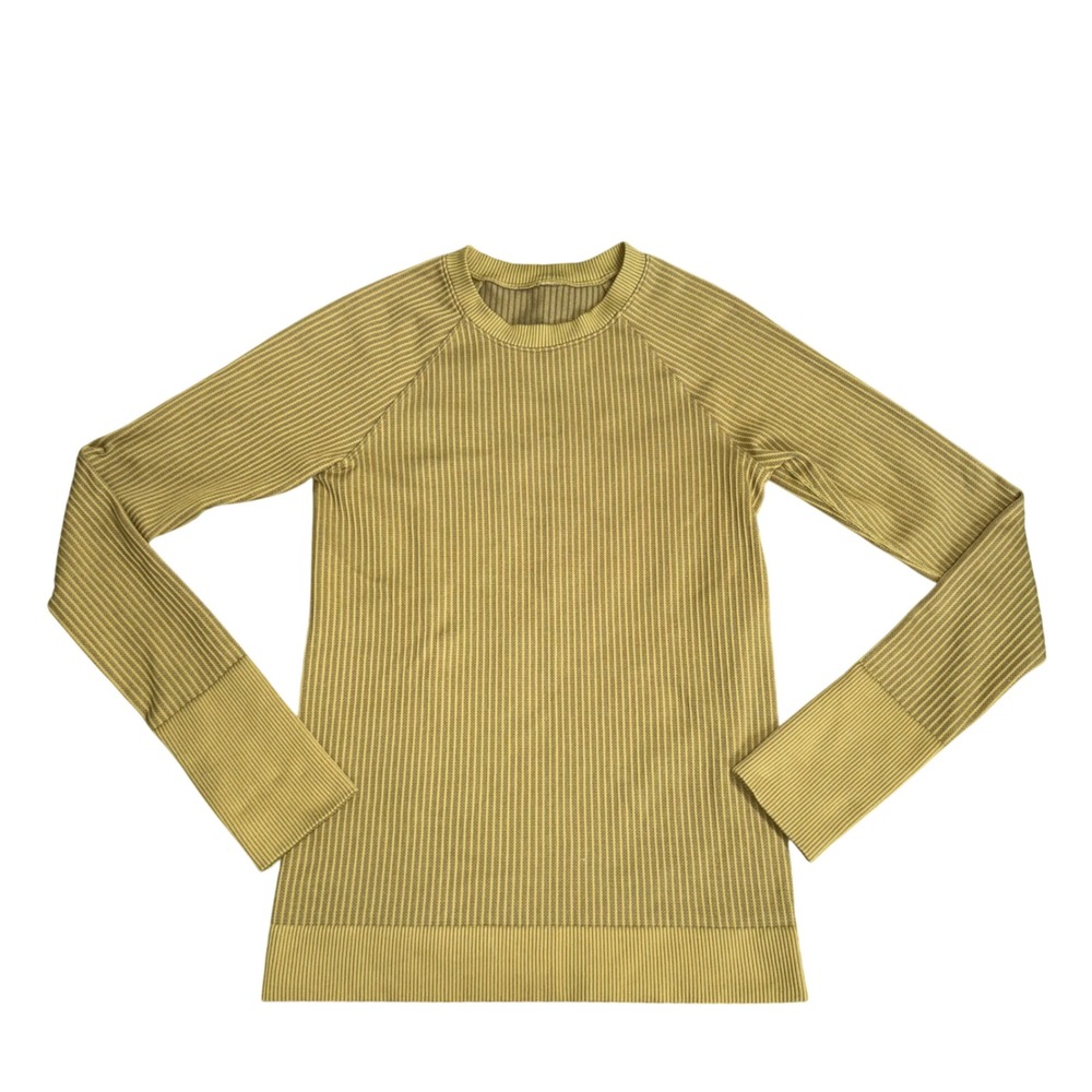 Lululemon Swiftly Tech Long Sleeve Women 4 Olive Green Excellent Thumbholes